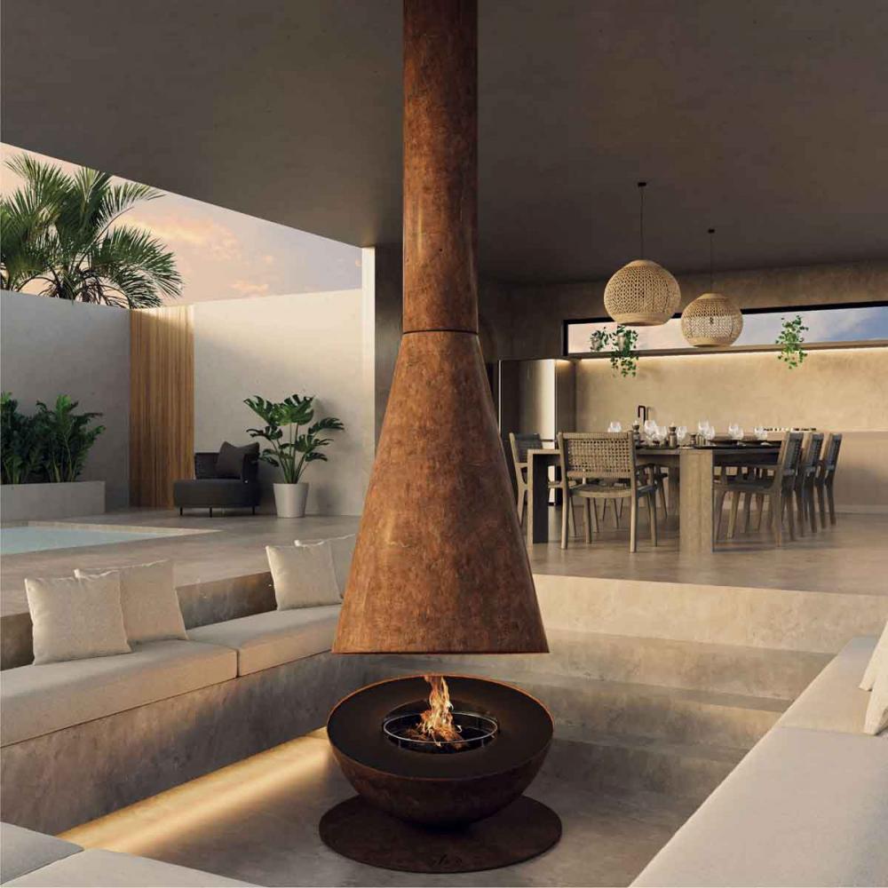 Glammfire Outdoor Kamin Thales Holzfeuer